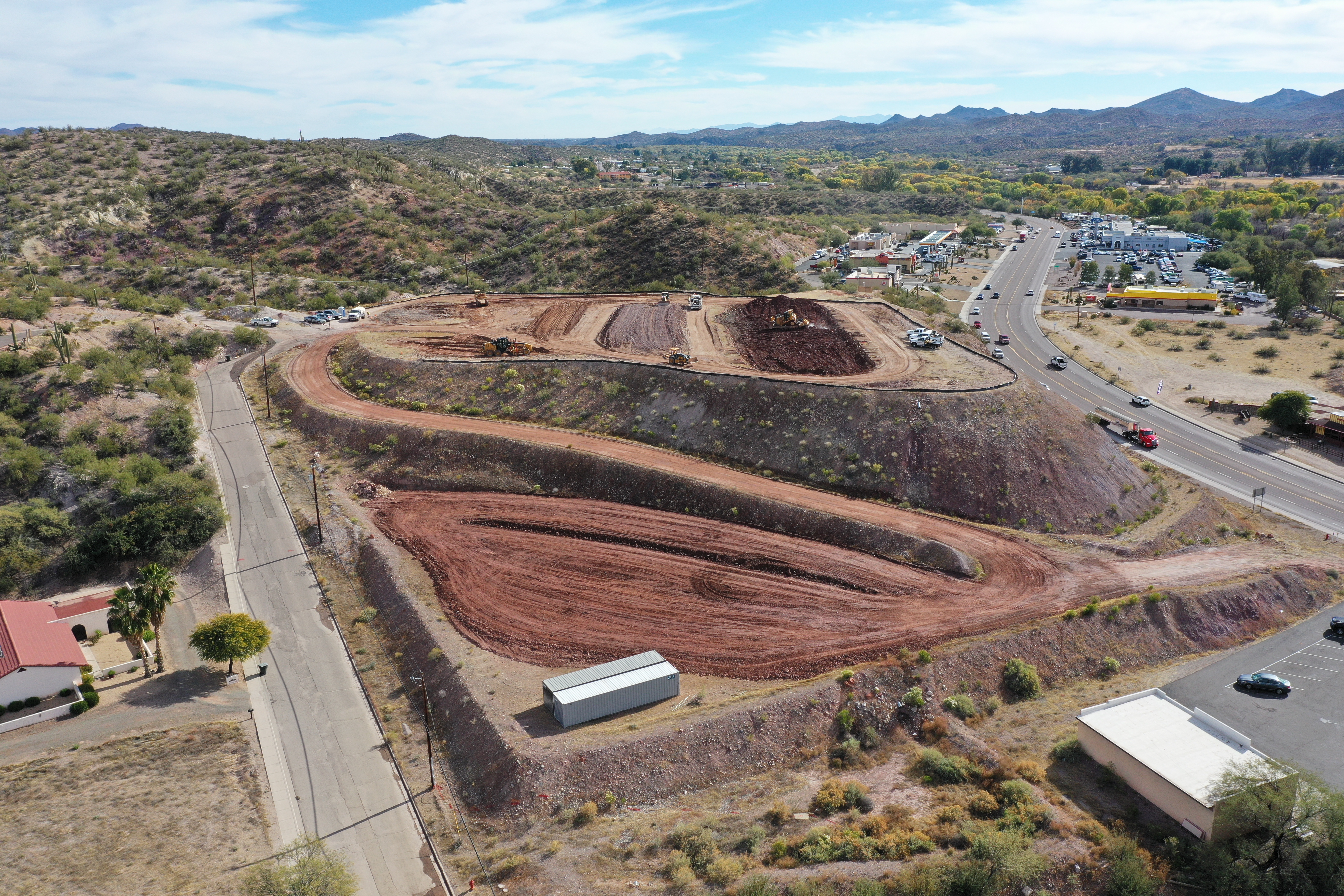 Aerial view of Witherow Construction earthwork operations